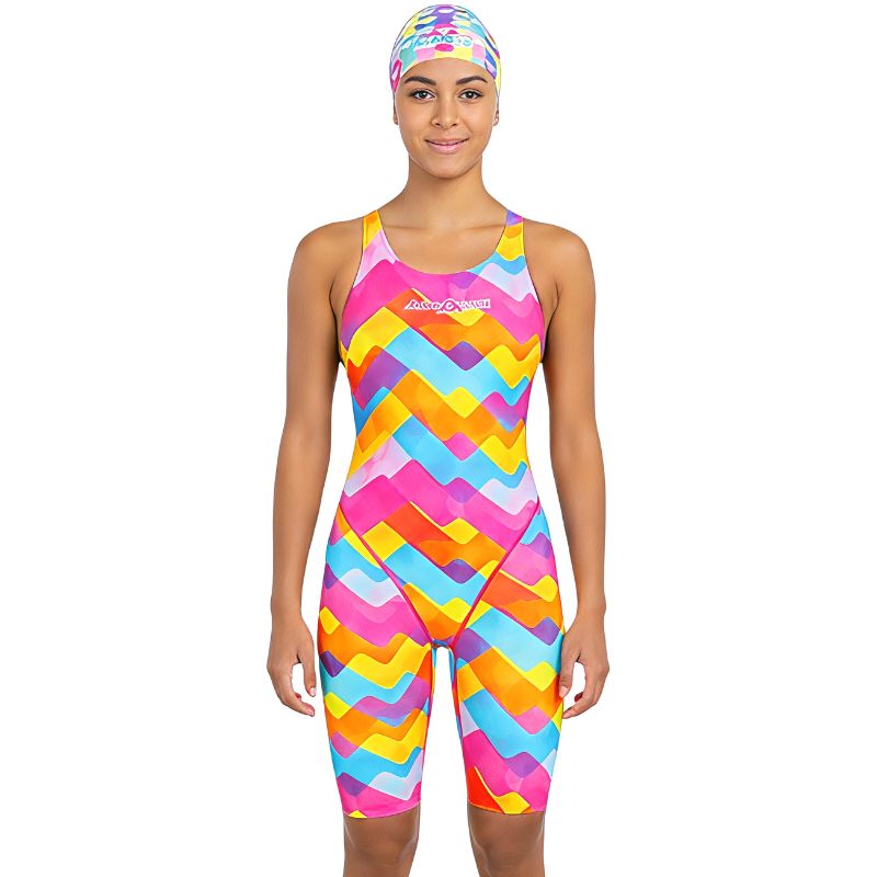 Amanzi - Prism Pulse Girls Kneelength & Alpacapellas Swim Cap