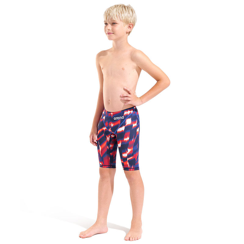 Arena - Aqua Gleam Limited Edition Boys Powerskin ST Next Jammers – Red/White/Blue