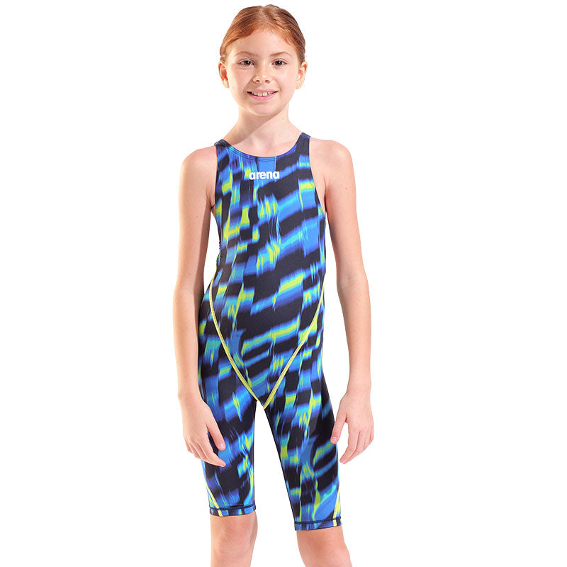 Arena - Aqua Gleam Limited Edition Girls Powerskin ST Next Open Back – Aqua/Gleam