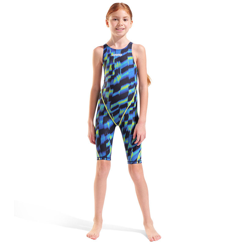Arena - Aqua Gleam Limited Edition Girls Powerskin ST Next Open Back – Aqua/Gleam
