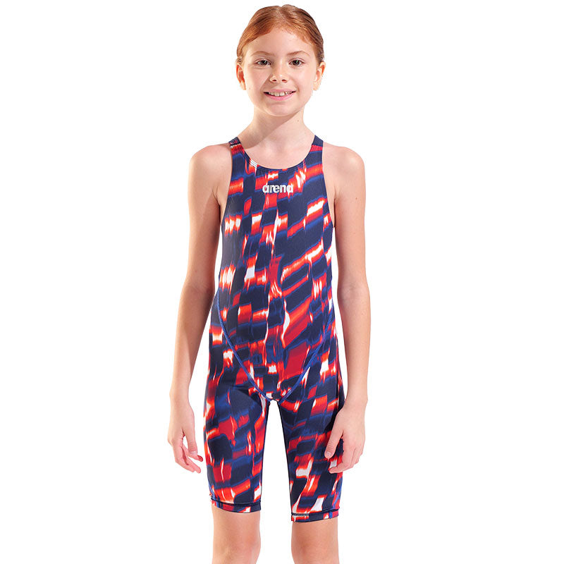 Arena - Aqua Gleam Limited Edition Girls Powerskin ST Next Open Back – Red/White/Blue
