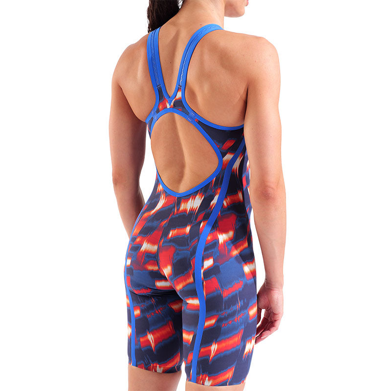 Arena - Aqua Gleam Limited Edition Women's Open-Back Powerskin Carbon Air3 Kneeskin – Red/White/Blue