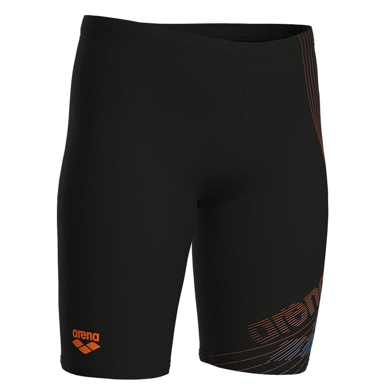 Arena - Design Swim Boy's Jammer - Black-Team Orange/Turquoise