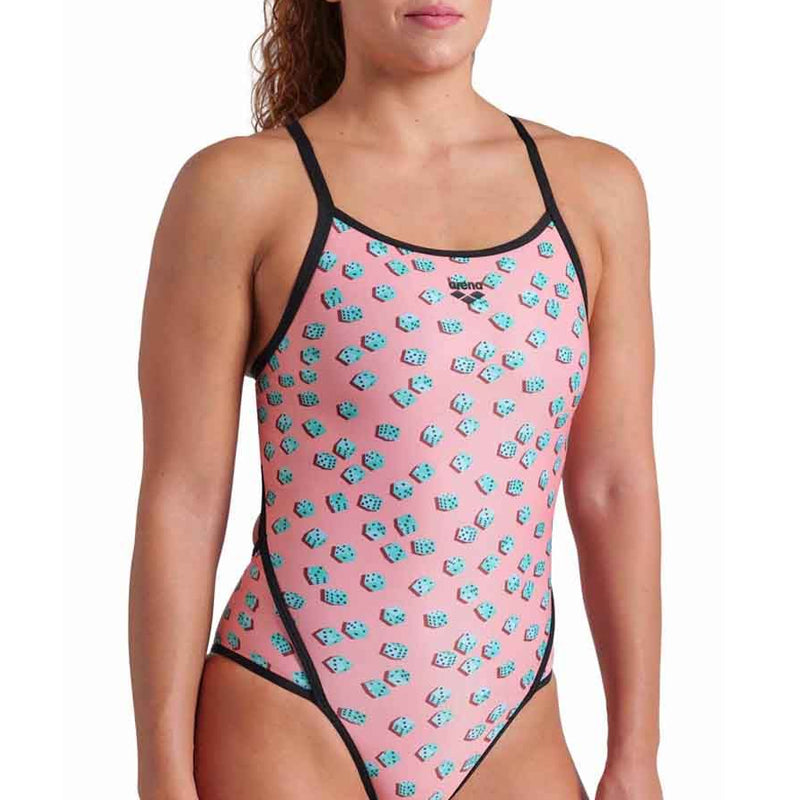 Arena - Dices Super Fly Back Ladies Swimsuit - Pink/Multi