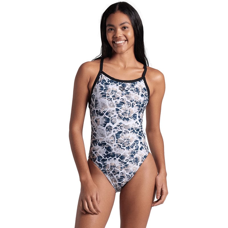 Arena - Earth X Cross Back Ladies Swimsuit - Black/White Multi