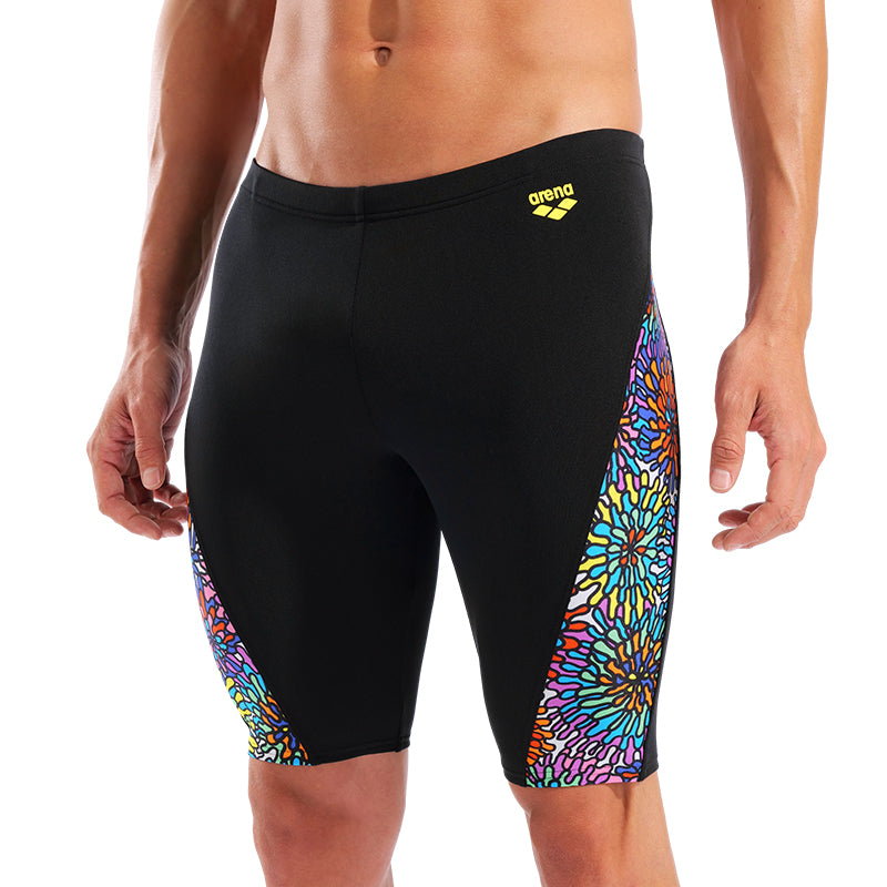 Arena - Garden Men's Swim Training Jammer - Black/Black-Multi