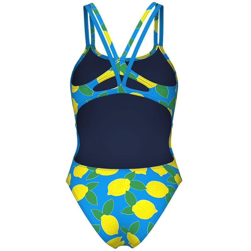 Arena - Juicy Fruits Lemons Lace Plus Back Ladies Swimsuit - Turquoise/Multi