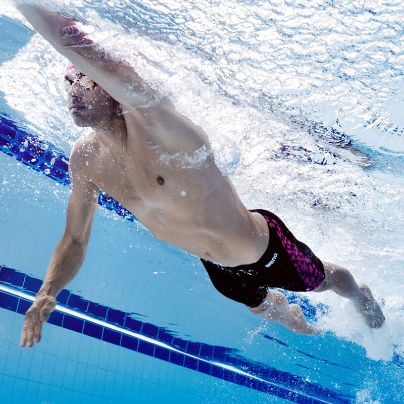 Arena - Leopard Skin Men's Jammer - Black/Pink