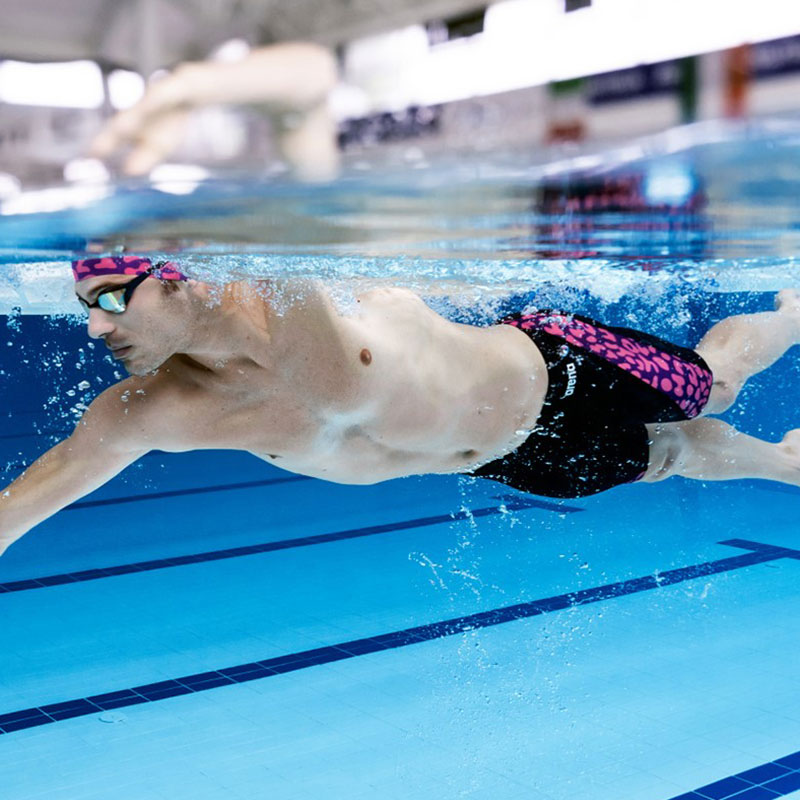 Arena - Leopard Skin Men's Jammer - Black/Pink