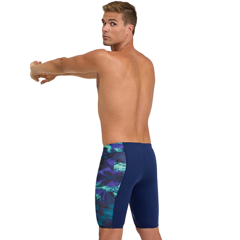 Arena - Men’s Hero Camo Print Swim Jammer - Navy/Green Lake Multi
