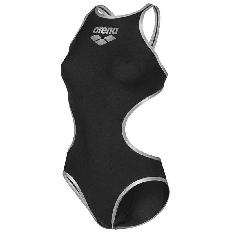 Arena - One BigLogo Sporty Back Ladies Swimsuit - Black-Silver