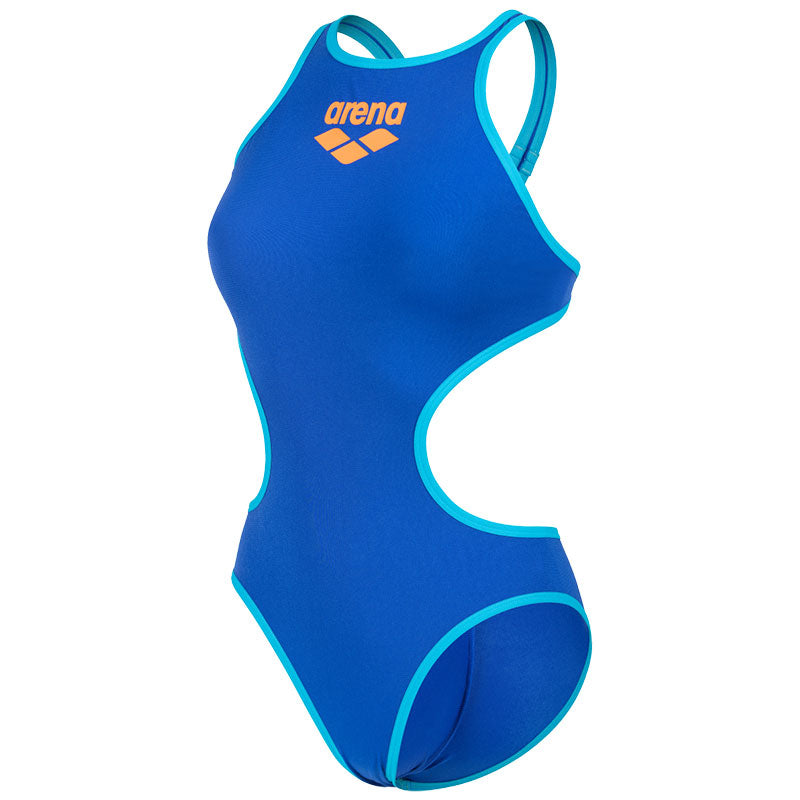 Arena - One BigLogo Sporty Back Ladies Swimsuit - Neon Blue-Turquoise