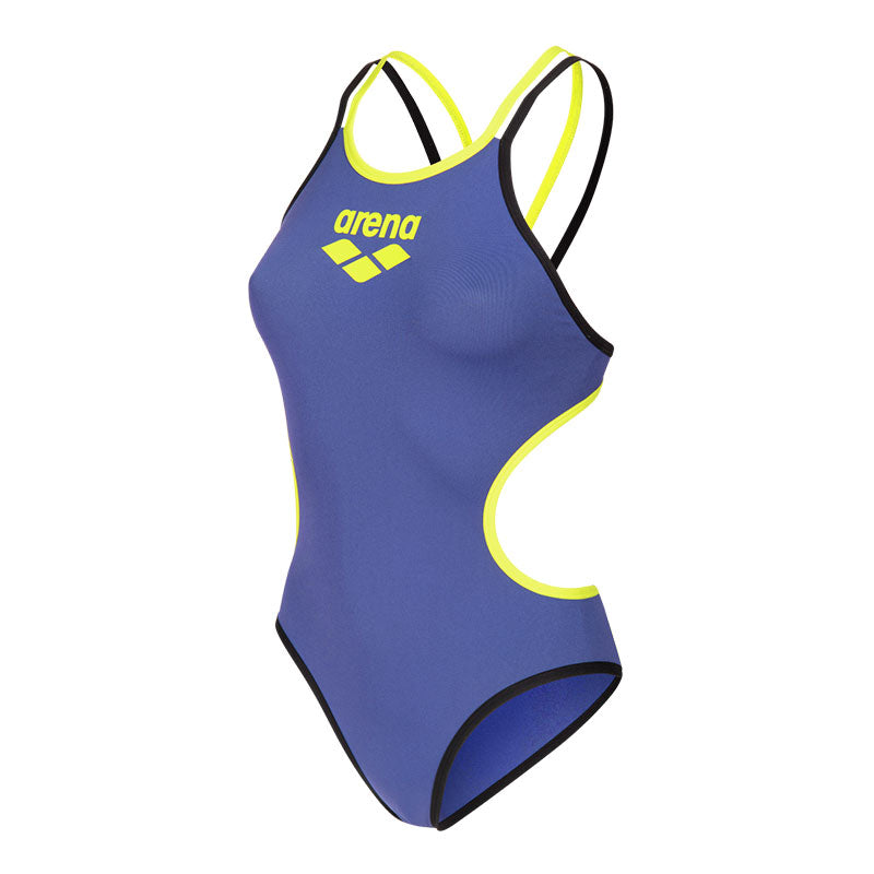 Arena - One Double Cross Back Ladies Swimsuit - Future Dusk/Soft Green/Black