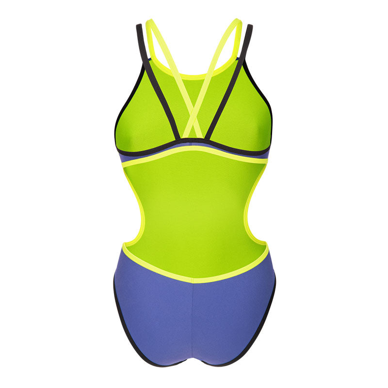 Arena - One Double Cross Back Ladies Swimsuit - Future Dusk/Soft Green/Black