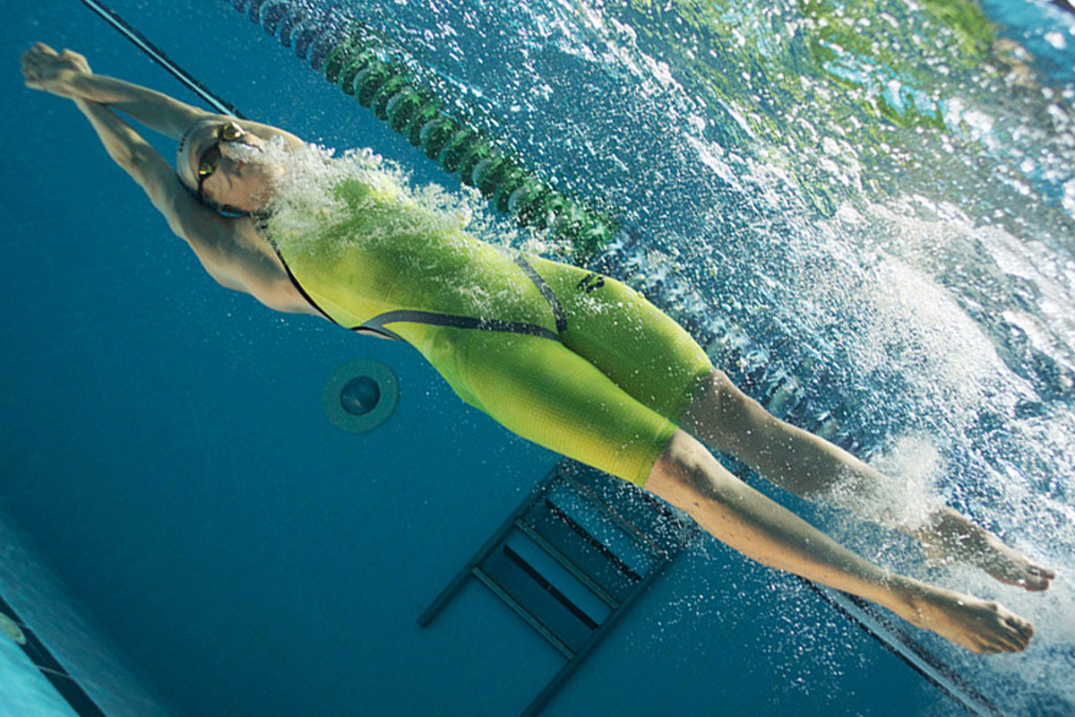 Arena - Powerskin Carbon Flex WCE Open Back Suit - Green/Grey