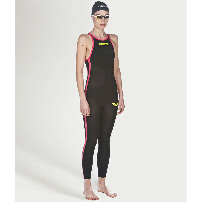 Arena - Powerskin R-Evo Full Body Full Leg Open Back Open Water - Black/Flu. Yellow