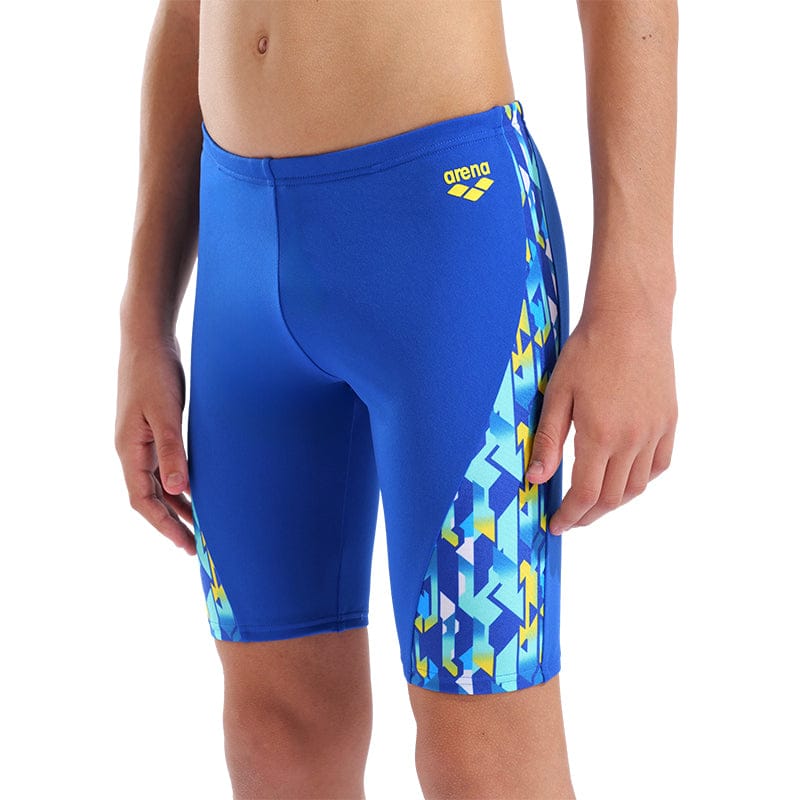 Arena - Print Swim Boy's Jammer - Neon Blue/Yellow Multi