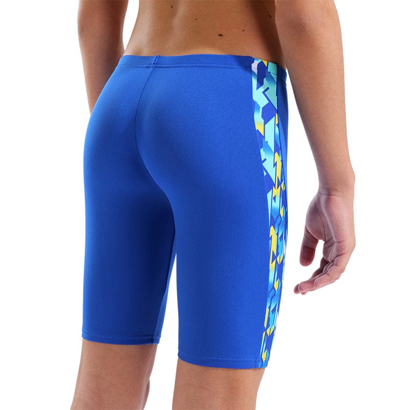 Arena - Print Swim Boy's Jammer - Neon Blue/Yellow Multi