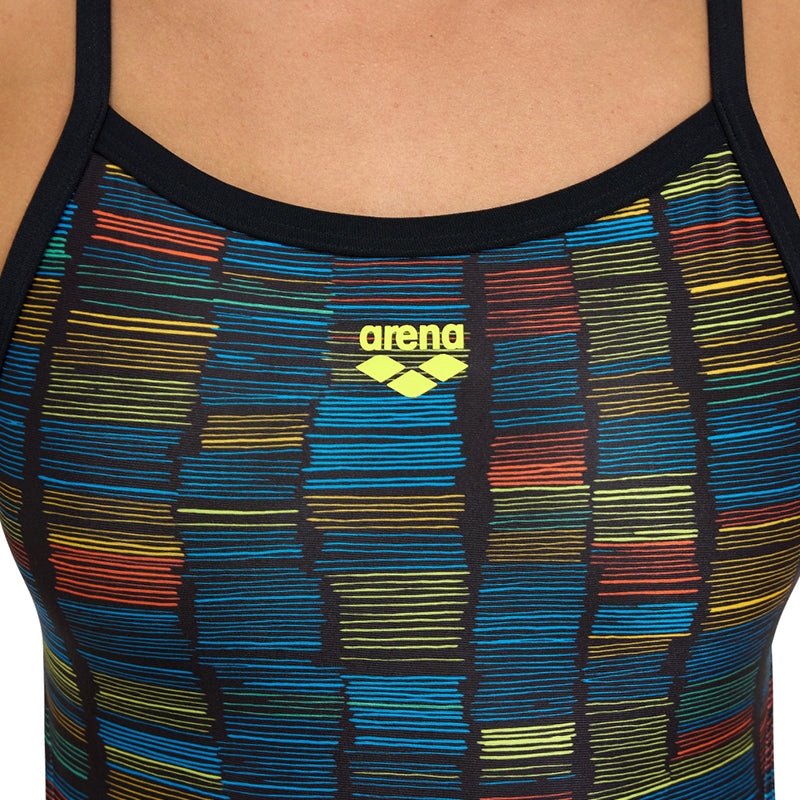 Arena - Slow Motion XCross Back Ladies Swimsuit - Black/Turquoise