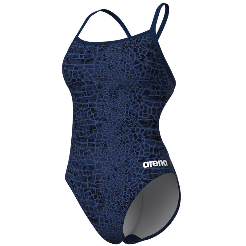 Arena - Snakeskin Challenge Back Ladies Swimsuit - Navy/Team Navy