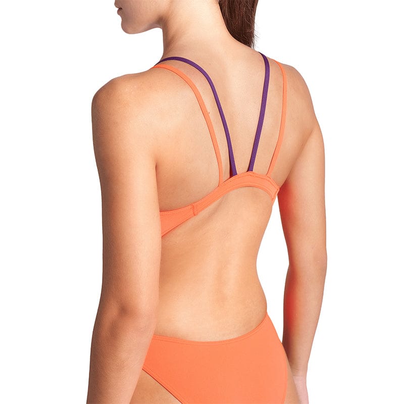 Arena - Solid Swim Tech Multi Back Ladies Swimsuit - Coral-Plum