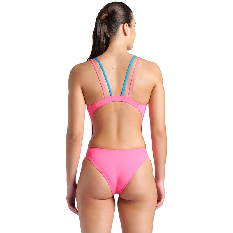 Arena - Solid Swim Tech Multi Back Ladies Swimsuit - Pink-Blue