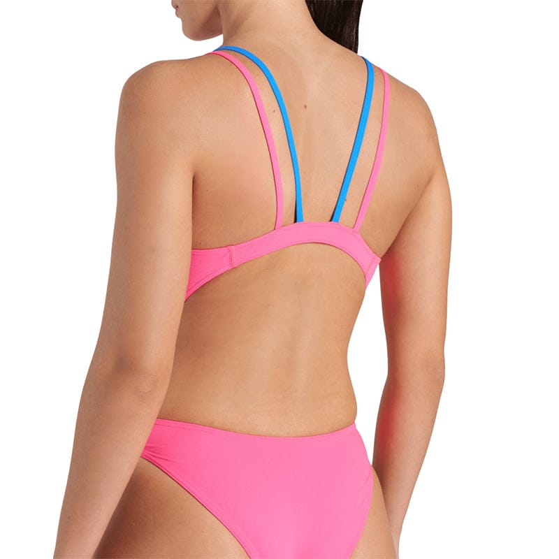 Arena - Solid Swim Tech Multi Back Ladies Swimsuit - Pink-Blue