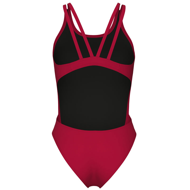 Arena - Solid Swim Tech Multi Back Ladies Swimsuit - Red-White