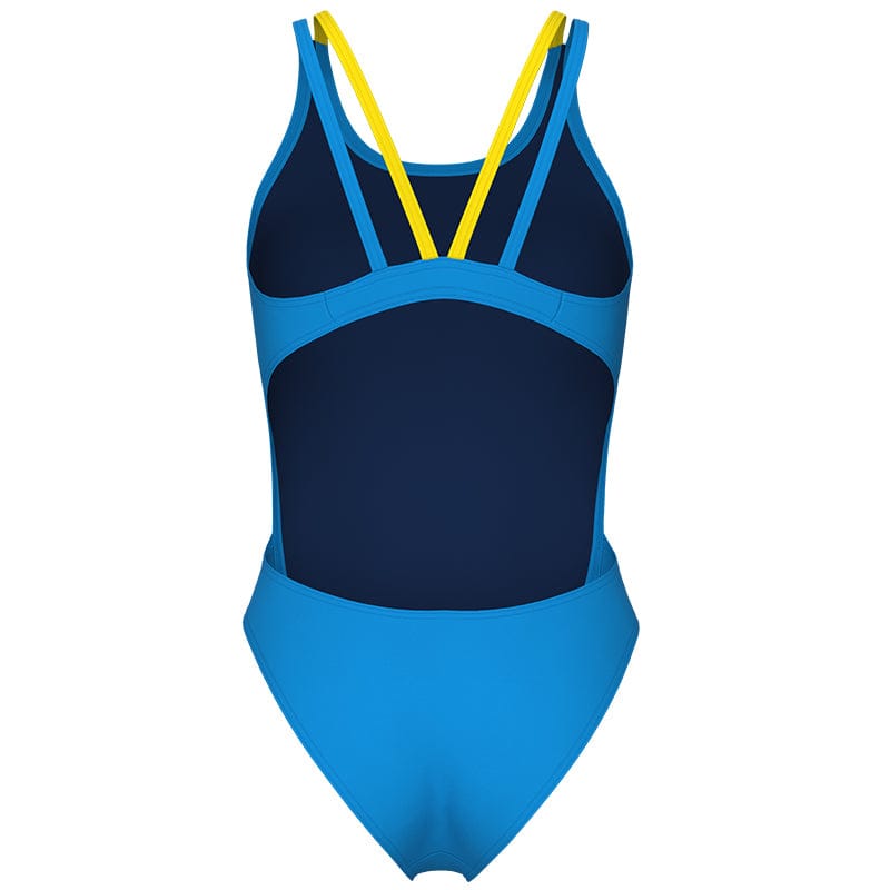 Arena - Solid Swim Tech Multi Back Ladies Swimsuit - Turquoise-Yellow