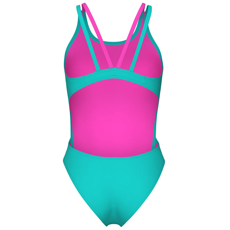 Arena - Solid Swim Tech Multi Back Ladies Swimsuit - Water-Pink