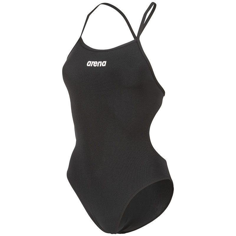 Arena - Solid Tie Back Ladies Swimsuit - Black