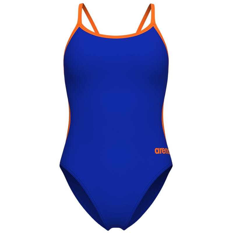 Arena - Team Solid Lace Back Ladies Swimsuit - Blue/Orange