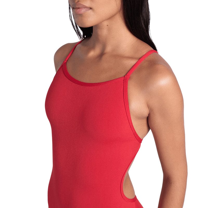 Arena - Team Solid Lace Back Ladies Swimsuit - Red/White