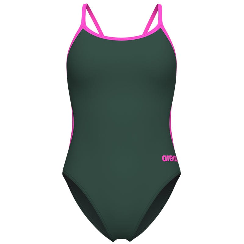 Arena - Team Solid Lace Back Ladies Swimsuit - Sage/Pink