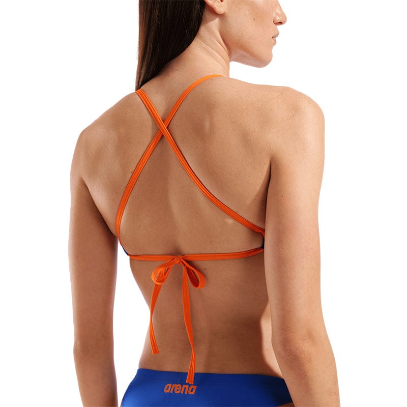 Arena - Team Tie Back Ladies Swim Top - Blue/Orange