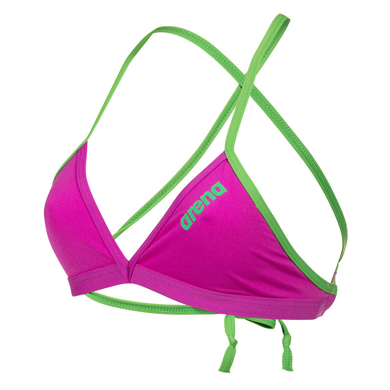 Arena - Team Tie Back Ladies Swim Top - Fuchsia/Green