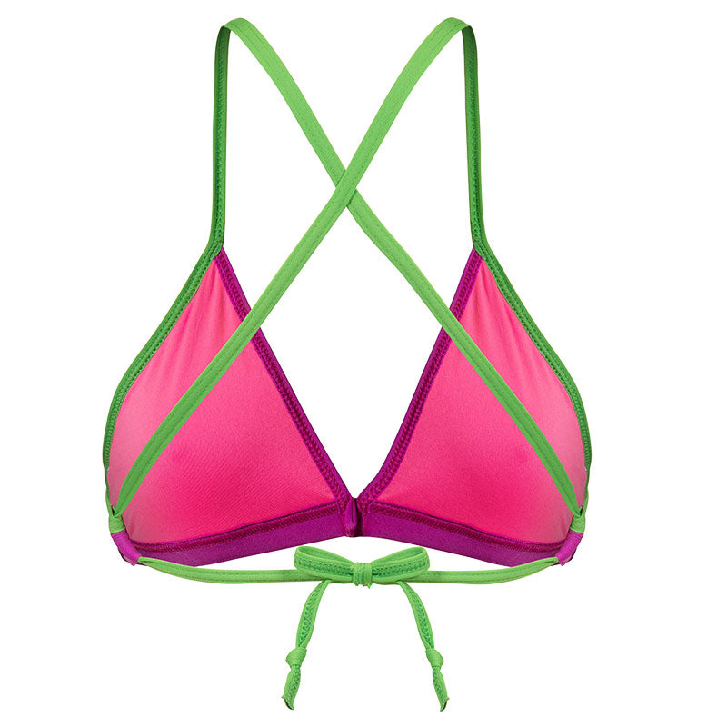 Arena - Team Tie Back Ladies Swim Top - Fuchsia/Green
