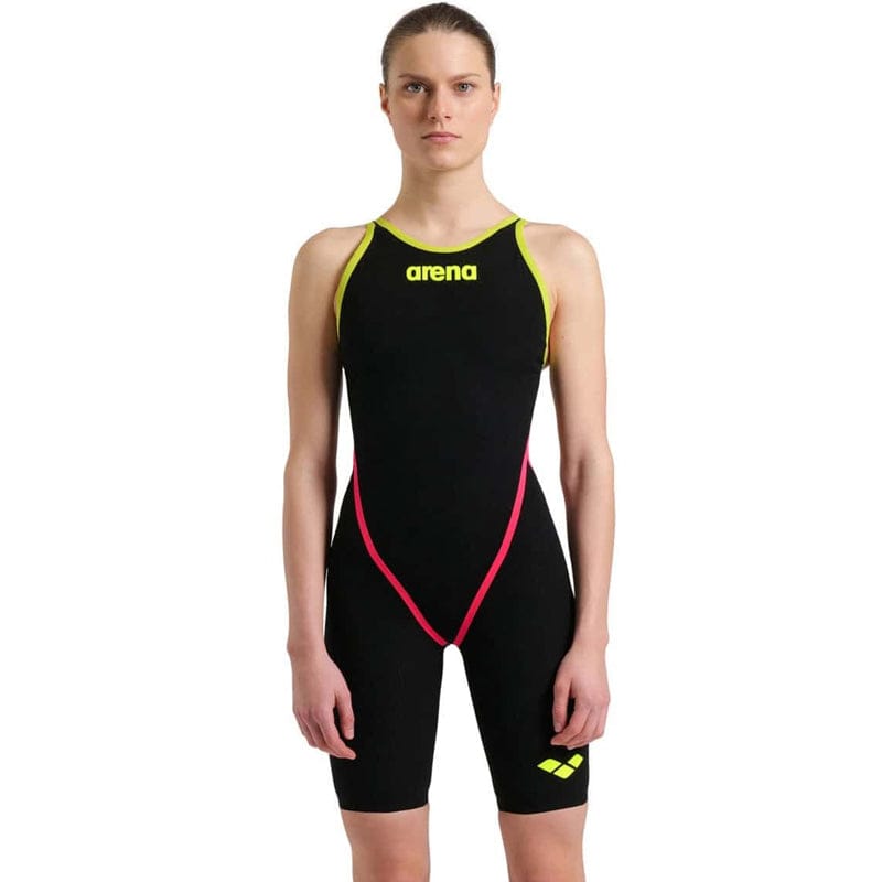 Arena - Women's Powerskin Carbon-Core FX Black-Yellow Open Back – Black/Fluo Yellow