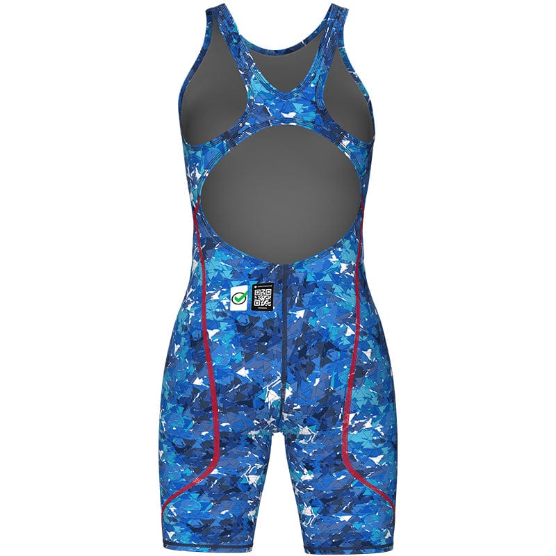 Arena - Women's Powerskin ST Next Splashy Open Back – Blue/Multi