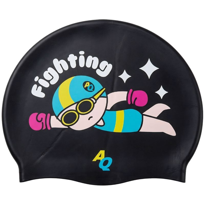 Fighting Silicone Swim Hat - Black