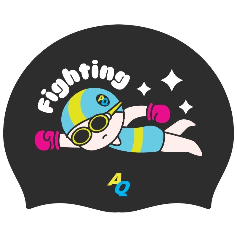 Fighting Silicone Swim Hat - Black