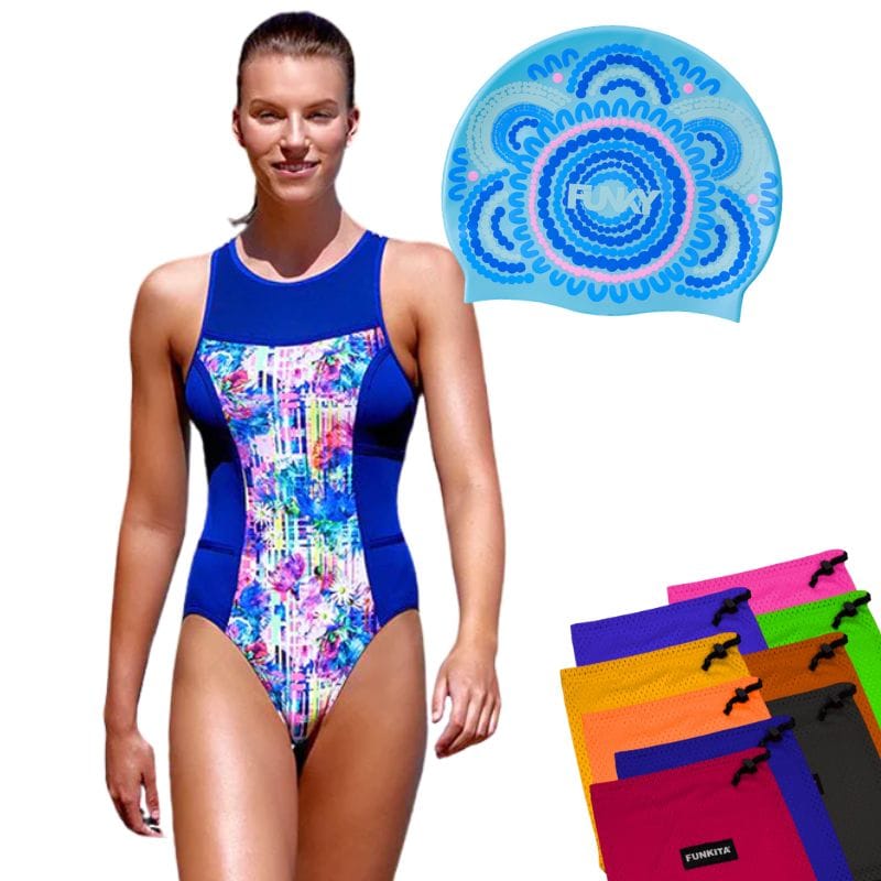 Funkita - Alba Wild Hi Flyer & Bundjalung Blue Cap With Free Mesh Bag