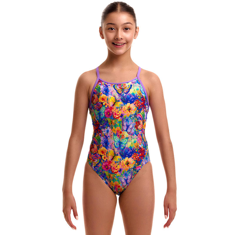 Funkita - Austin Flowers - Girls Eco Diamond Back One Piece