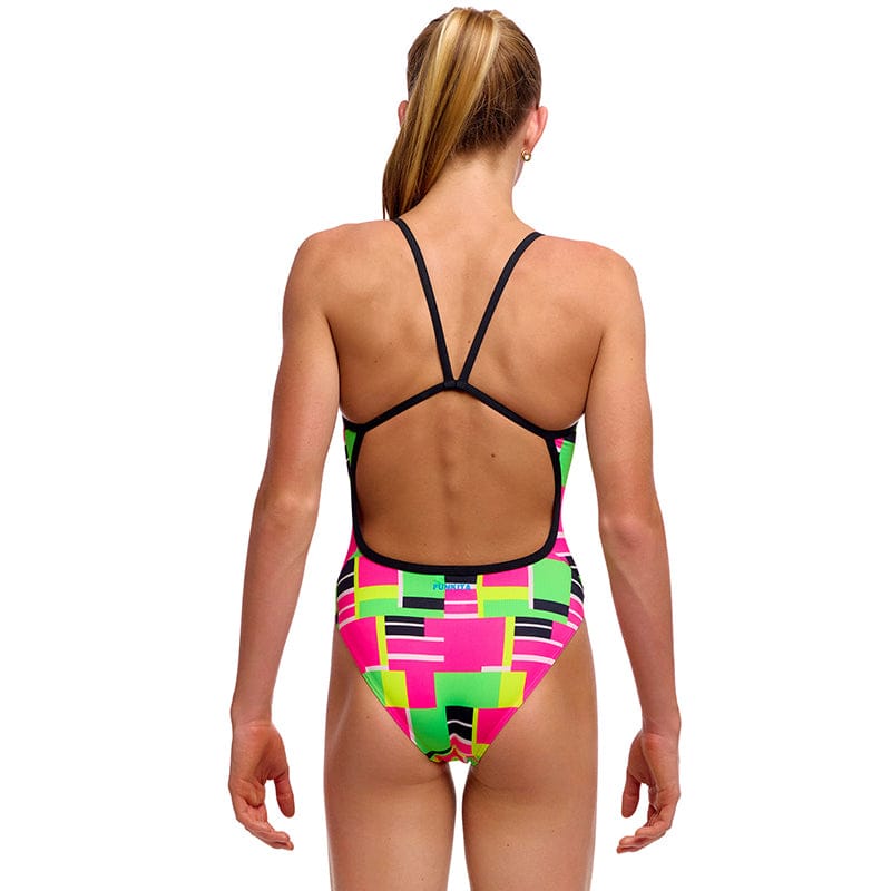 Funkita - Blocked Again - Girls Eco Single Strap One Piece