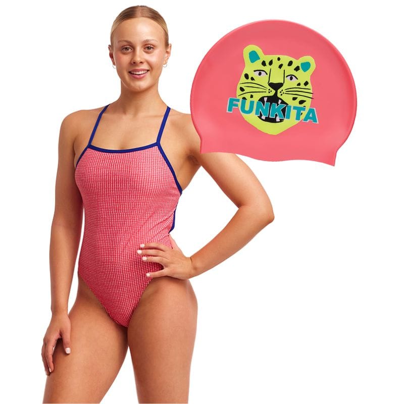 Funkita - Blood Hound Ladies Tie Me Tight & Feline Fiesta Swimming Cap