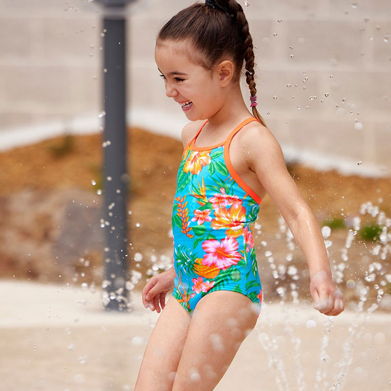 Funkita - Blue Hawaii - Toddler Girls Eco Printed One Piece
