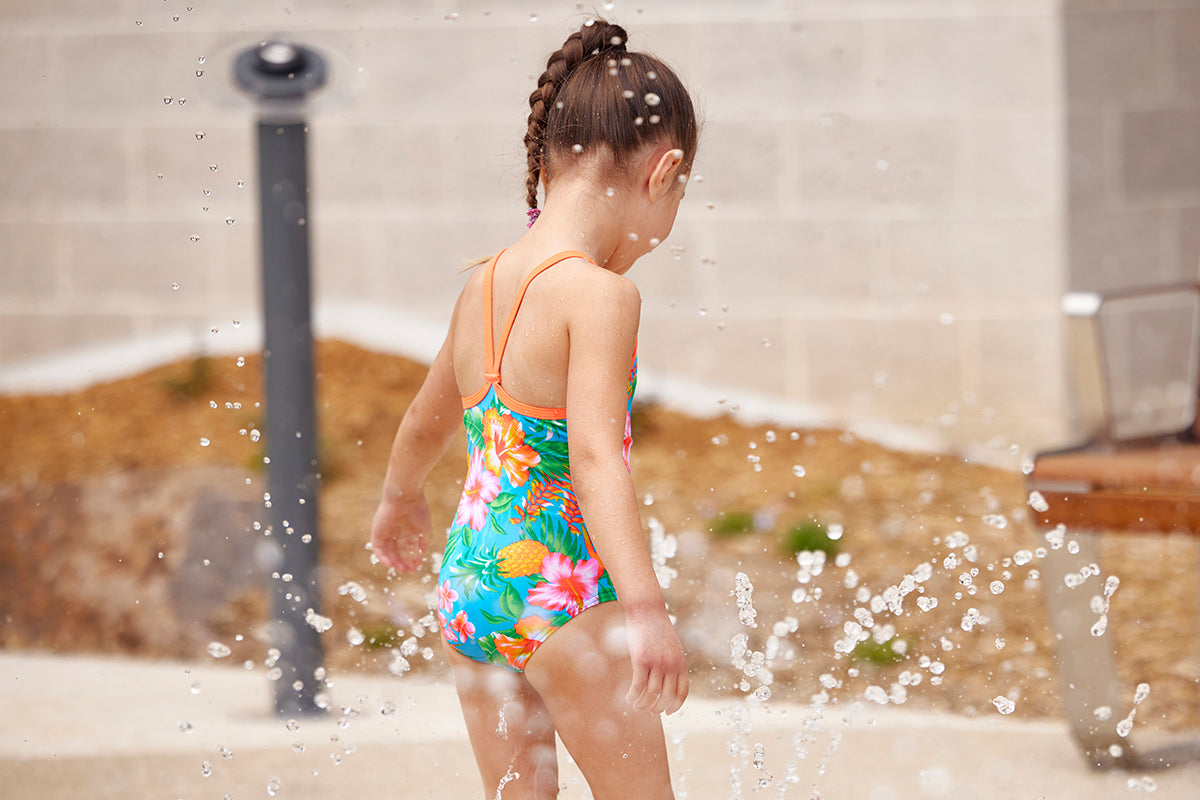 Funkita - Blue Hawaii - Toddler Girls Eco Printed One Piece