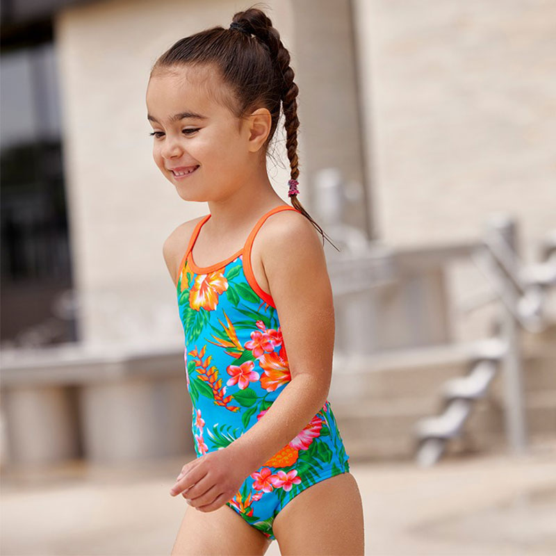 Funkita - Blue Hawaii - Toddler Girls Eco Printed One Piece