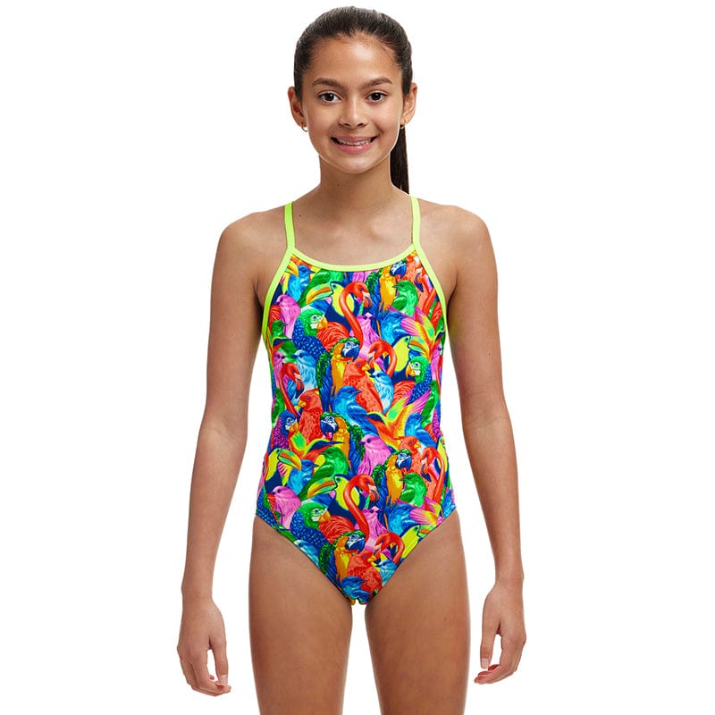 Funkita - Bright Birds - Girls Eco Diamond Back One Piece