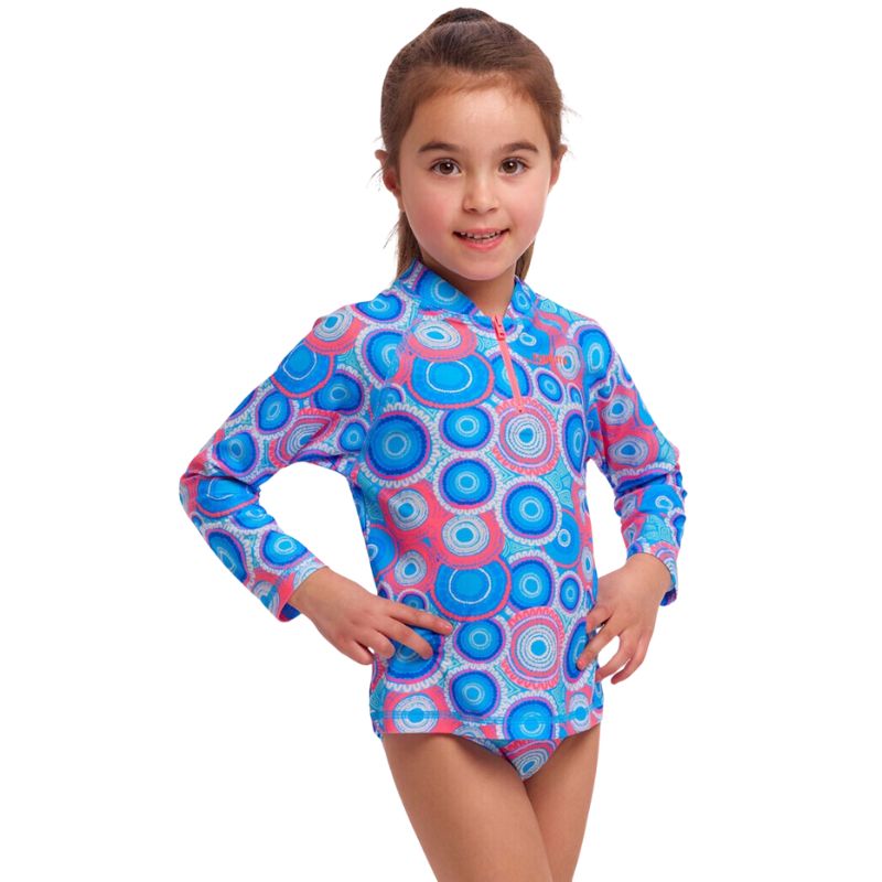 Funkita - Bundjalung Blue - Toddler Girls Zippy Rash Vest